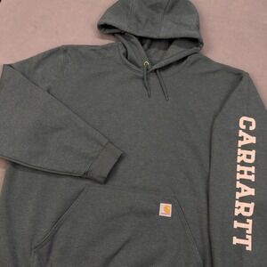 Carhartt Men 3XL Rain Defender Loose Fit Midweight 1889 Graphic Sweatshirt Green